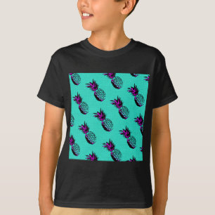 mönster för ananas för mosaikturkosblått t-shirt
