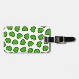 Mönster för äpplen för gullig hand plockadegrönt bagagebricka