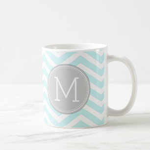 Mönster för Aquablåttsparre med monogramen Kaffemugg