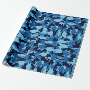 Mönster för armékamouflageblått presentpapper