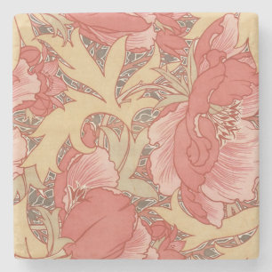 Mönster för art nouveau för William Morris vallmor Stenunderlägg