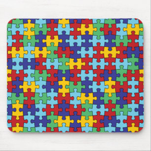 Mönster för Autismmedvetenhetpussel Musmatta