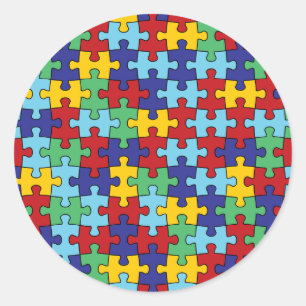 Mönster för Autismmedvetenhetpussel Runt Klistermärke