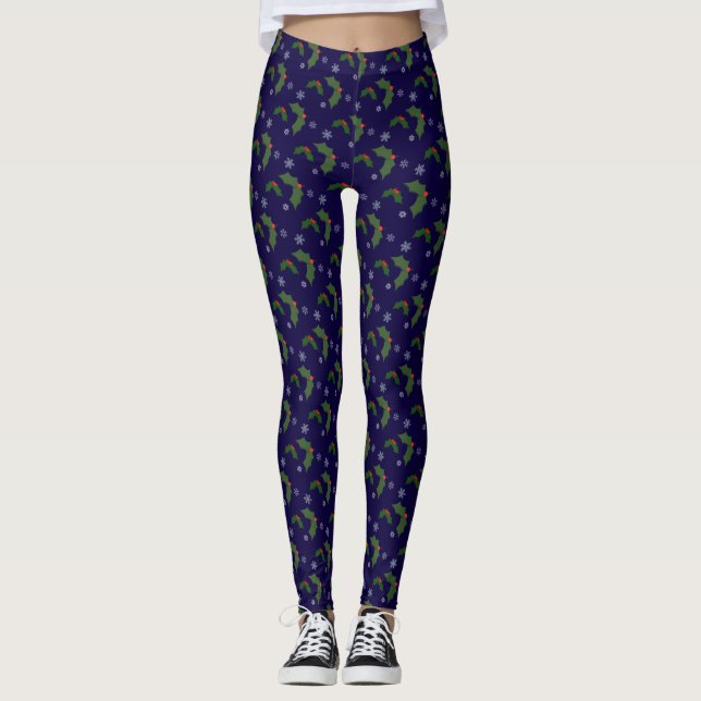Mönster för bär för juljubeljärnek leggings (Framsida)