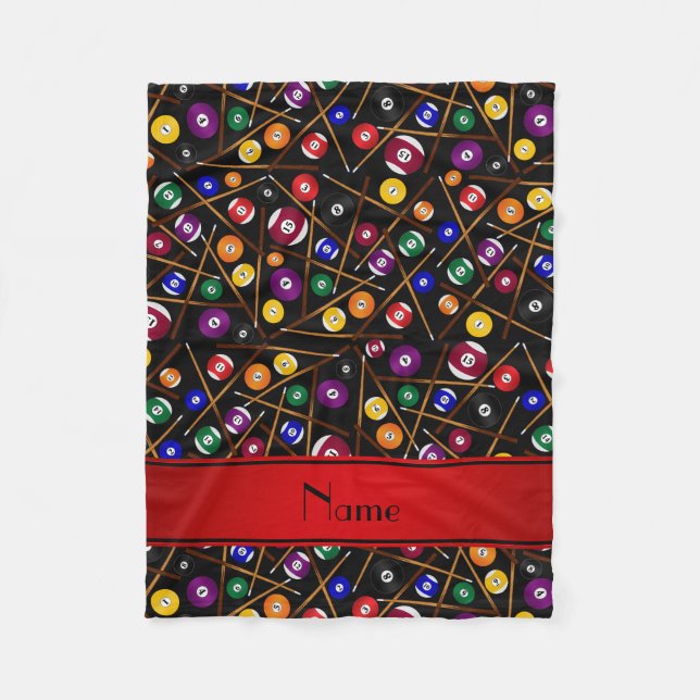 Mönster för bassäng för personlignamnsvart fleecefilt (Framsidan)