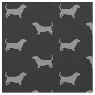 Mönster för BassethundSilhouettes Tyg
