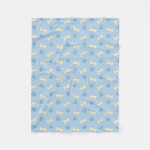 Mönster för ben för blåtttasstryck fleecefilt