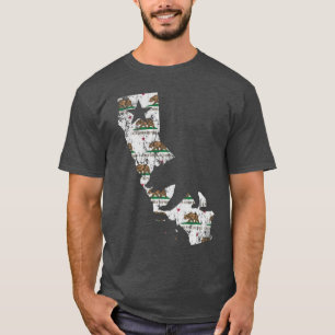 Mönster för björn för vintageKalifornien statl Tee