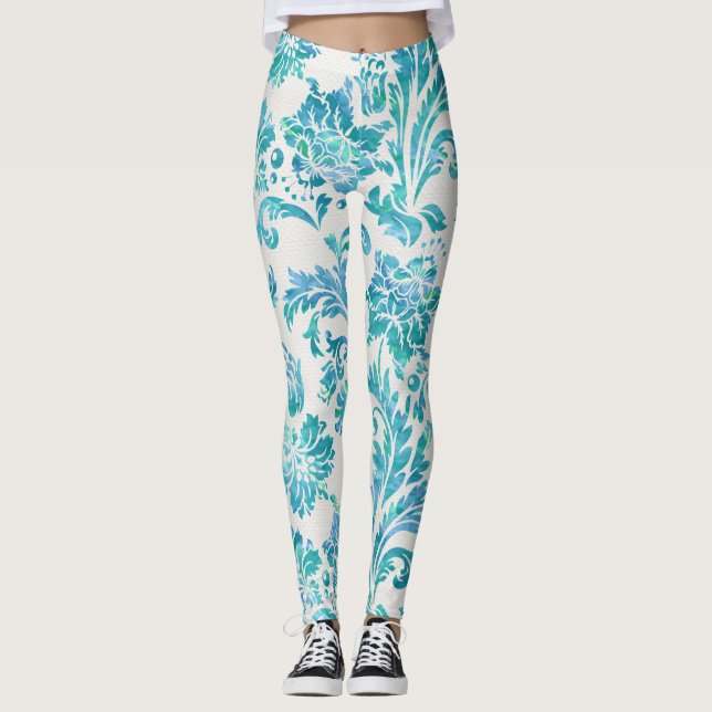 Mönster för blå elegant leggings (Framsida)