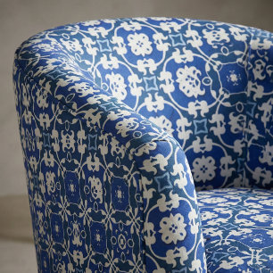 Mönster för blå och vit klassisk Elegant Tyg