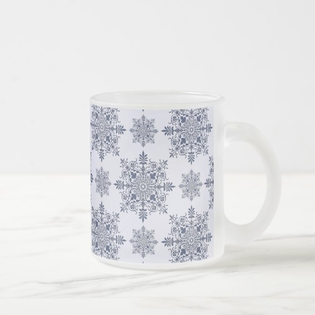 Mönster för blå smuts-kolv frostad glasmugg (Höger)