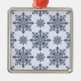 Mönster för blå smuts-kolv julgransprydnad metall