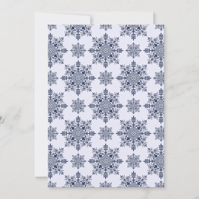 Mönster för blå smuts-kolv julkort (Framsida)