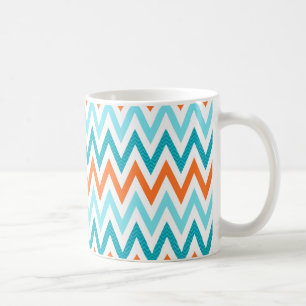 Mönster för blått för Aqua för modern Kaffemugg