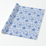 Mönster för blått och vitt vintage presentpapper<br><div class="desc">Ett blått och vitt dammmönster i elegantens vintage gör ett vackert val när det gäller att slå in pappert för så många tillfälle.</div>