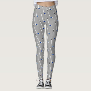 Mönster för blåttishockeypinne leggings