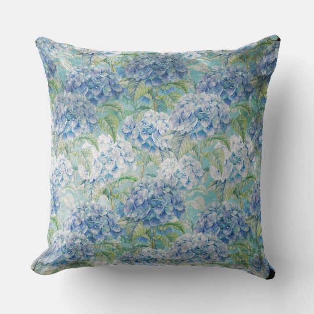 Mönster för blomma för vanlig hortensia för utomhuskudde (Framsida)