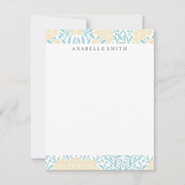 Mönster för Blommigt av Aqua och Gult (Framsida)