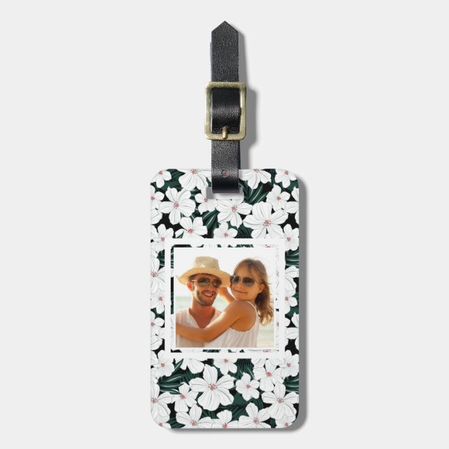 Mönster för blommor för beställnings- fotovit bagagebricka (Vertikal Framsida)