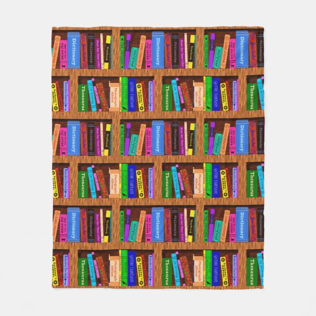 Mönster för bokbibliotekbokhylla för avläsare fleecefilt (Framsidan)