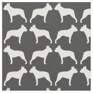 Mönster för Boston TerrierSilhouettes Tyg