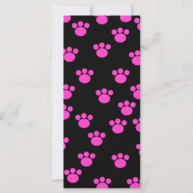 Mönster för Bright Rosa och svart Paw-utskrift. (Framsida)