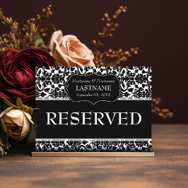 Mönster för bröllop Bord RESERVED-signaturmätare Vykort