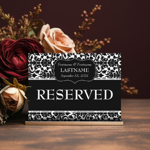 Mönster för bröllop Bord RESERVED-signaturmätare Vykort