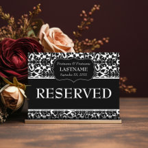 Mönster för bröllop Bord RESERVED-signaturmätare