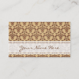 Mönster för Brown & Beige Damask Visitkort