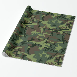 Mönster för brunt för kamouflageCamo grönt Presentpapper