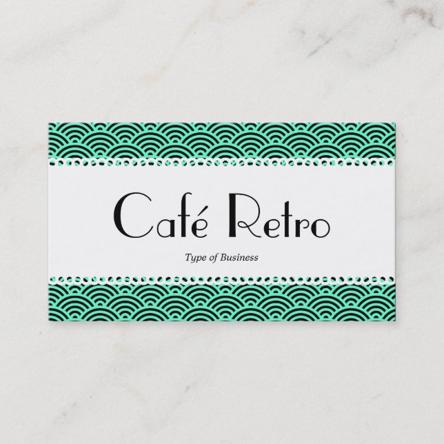 Mönster för Café Retro (langetterat) - fiskfjäll Visitkort (Framsida)