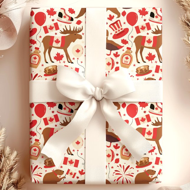 Mönster för Canada Day-firande Presentpapper (Skapare uppladdad)