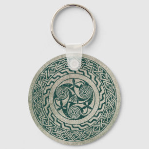 Mönster för CelticKnotwork irländskt medaljong Nyckelring