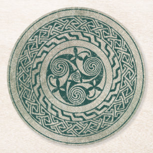 Mönster för CelticKnotwork irländskt medaljong  Underlägg Papper Rund