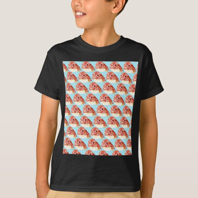 Mönster för Chambered nautilus i blått Tröja (Framsida)