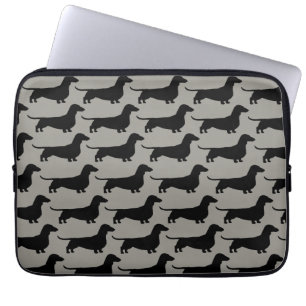 Mönster för dachshund (Korthårig Wienerhund) Laptop Fodral