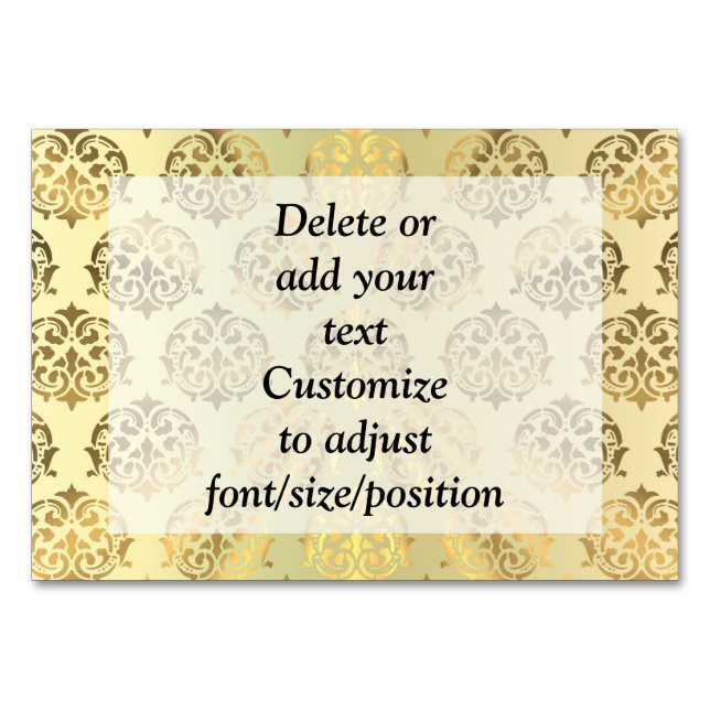 Mönster för dammbad i guld bordsnummer (Framsidan)