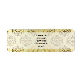 Mönster för dammbad i guld returadress etikett