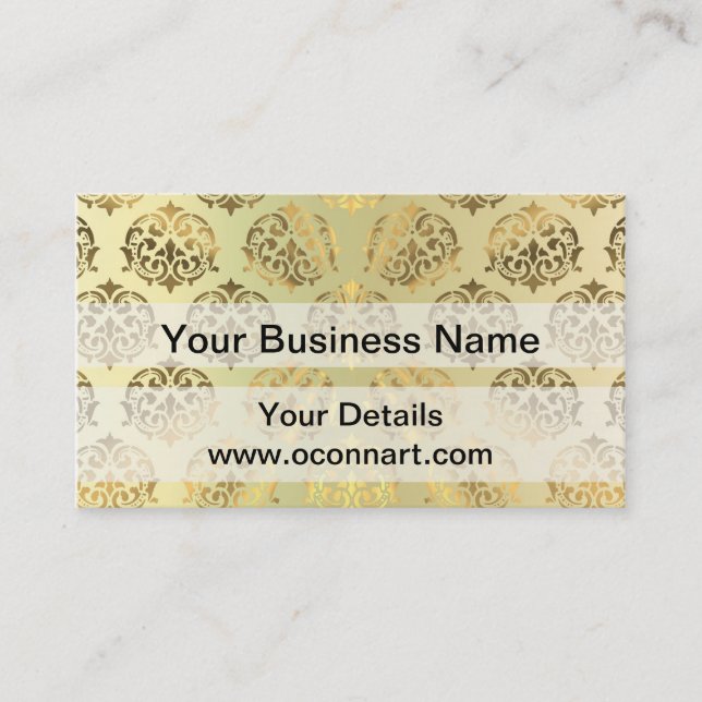 Mönster för dammbad i guld visitkort (Framsida)