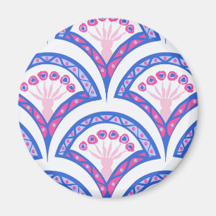 mönster för dämpning av blå blommigt magnet