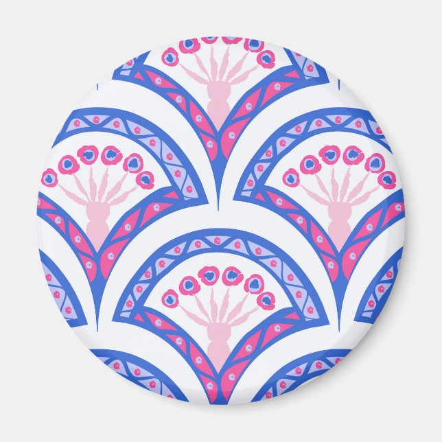 mönster för dämpning av blå blommigt magnet (Framsidan)