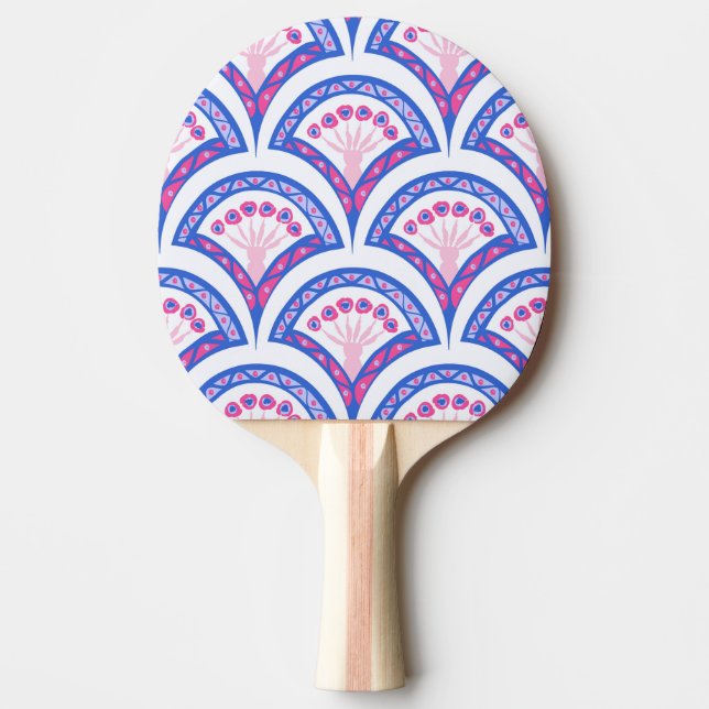 mönster för dämpning av blå blommigt pingisracket (Framsidan)