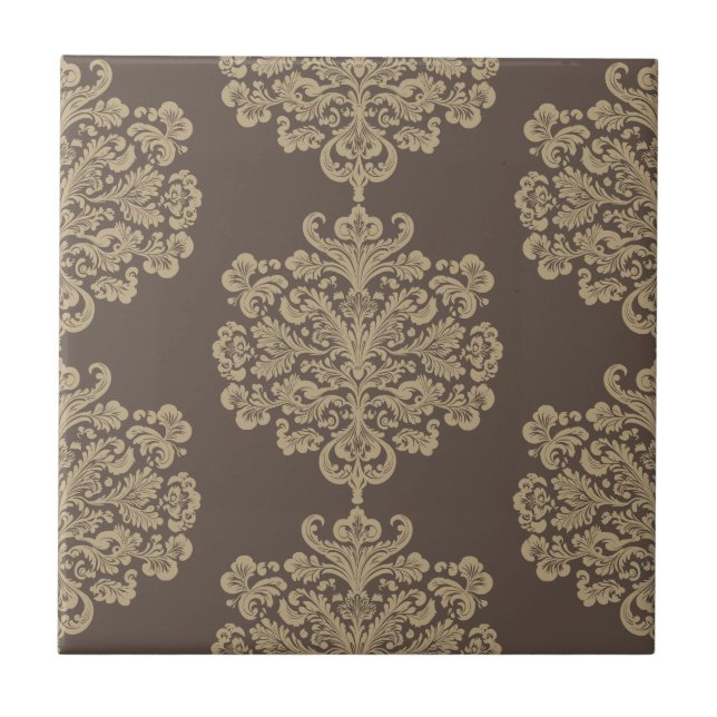 Mönster för dämpningsyta för elegant blommigt chic kakelplatta (Framsidan)