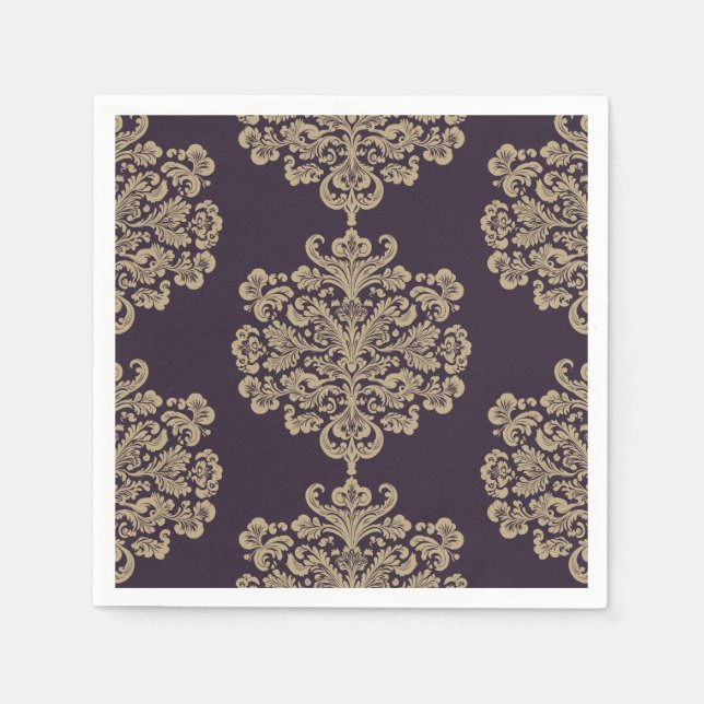 Mönster för dämpningsyta för elegant blommigt chic pappersservett (Framsidan)