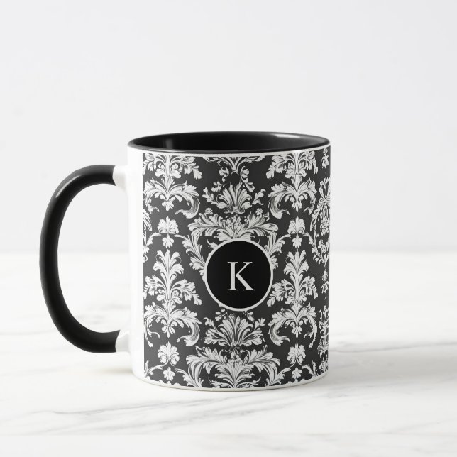 Mönster för dekorativa svarta och vita fläckar mugg (Vänster)