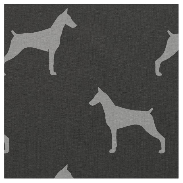 Mönster för DobermanPinscherSilhouettes Tyg (Närbild)