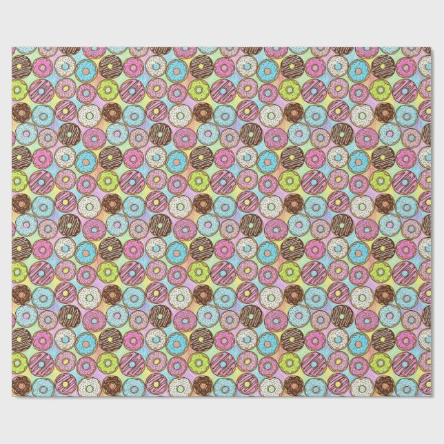 mönster för donut presentpapper (Platt)