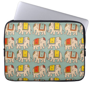 Mönster för elefant för lycka tillcirkuselefant laptop fodral
