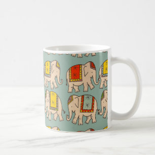 Mönster för elefant för lycka tillcirkuselefanter kaffemugg